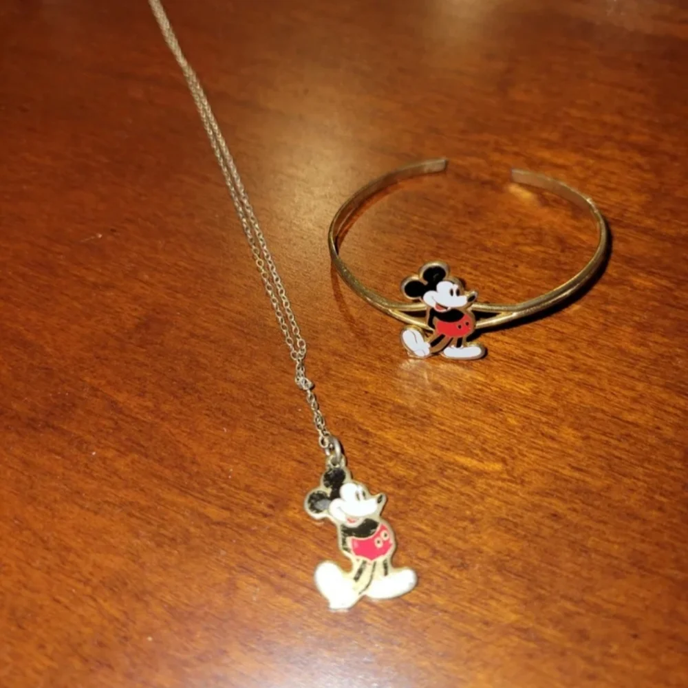 Vintage Mickey Mouse necklace and bracelet
